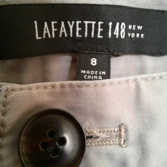 LAFAYETTE 148 Curvy Slim Straight Stretch Pant Chino Work Jean Taupe Grey 8 - Picture 6 of 8